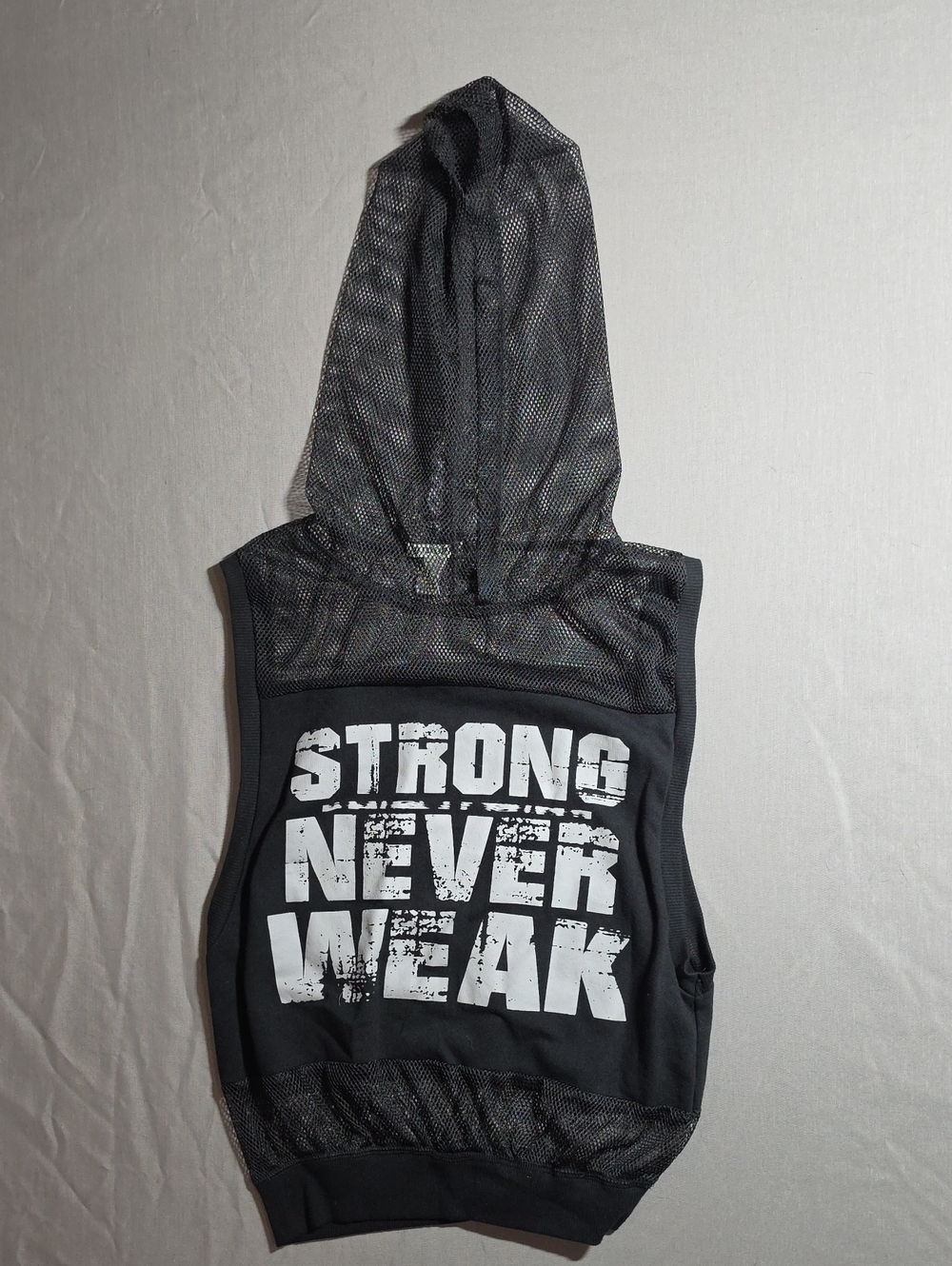 Forever 21 Black Mesh Hooded Tank Top